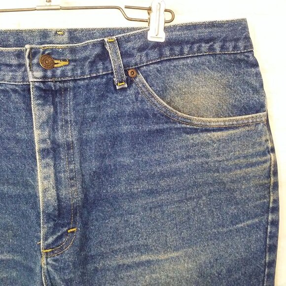 Vintage 70s-80s LEE Denim Jeans Men-40x30 Bootcut 5-Pocket Faded Soft-Worn Flaws - Picture 6 of 12